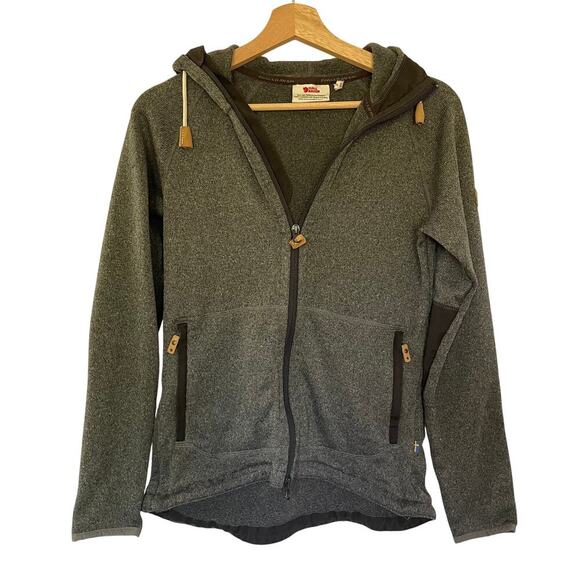 Fjallraven Ovik gray full zip fleece jacket women's XS hooded pockets comfort - Picture 1 of 10